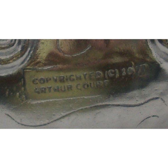 Vintage Arthur Court Silver 1977 Carnelian Eye Koi Fish Footed Shell Bowl Basket - Picture 8 of 10